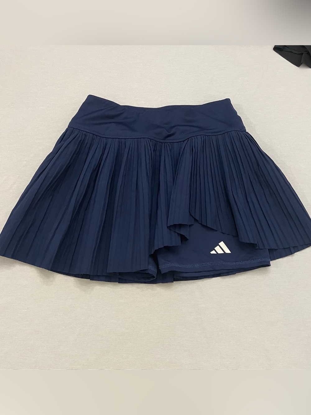 adidas Navy Pleated Skater Skort with Built-In Shorts
